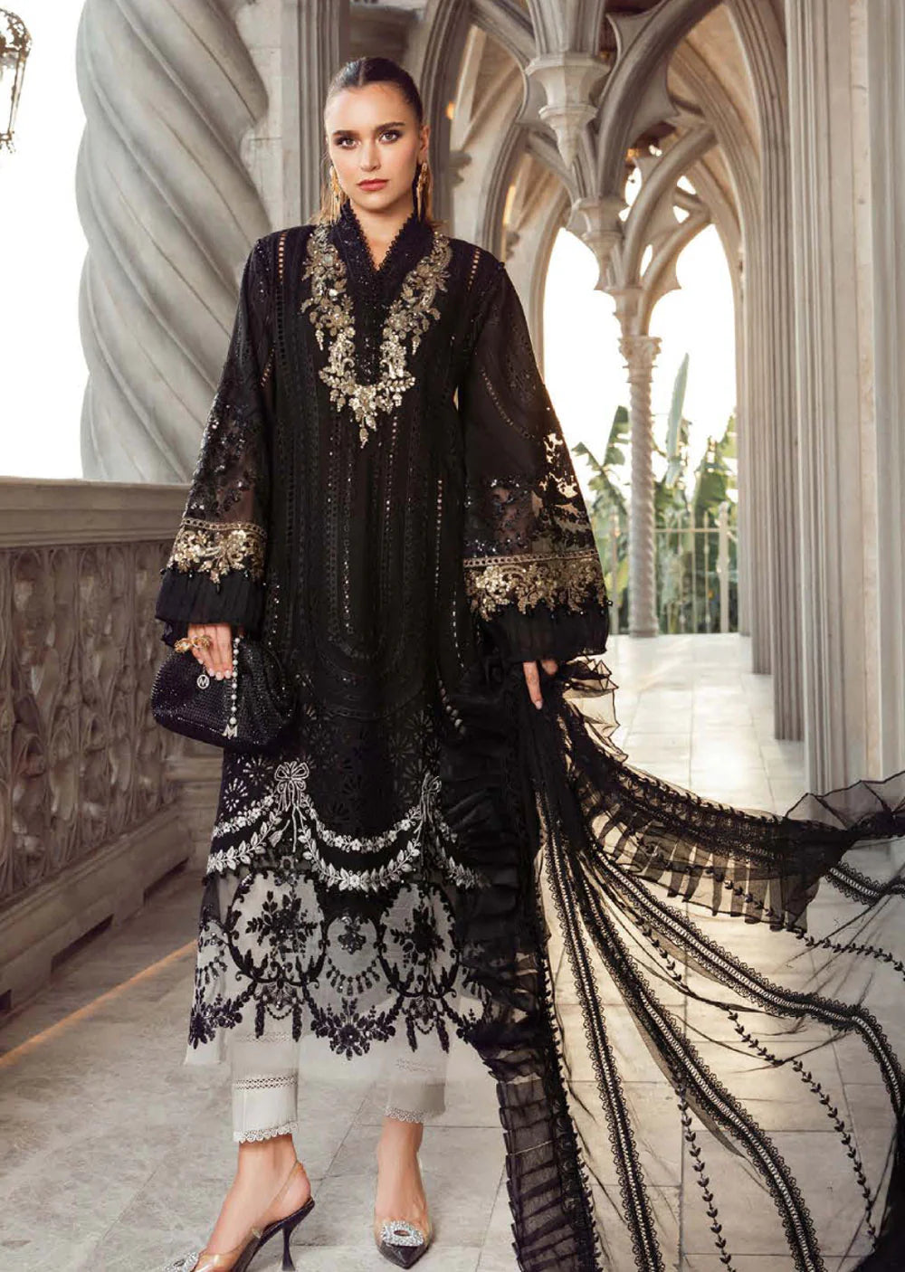 Maria B Black Luxury Lawn Collection Replica