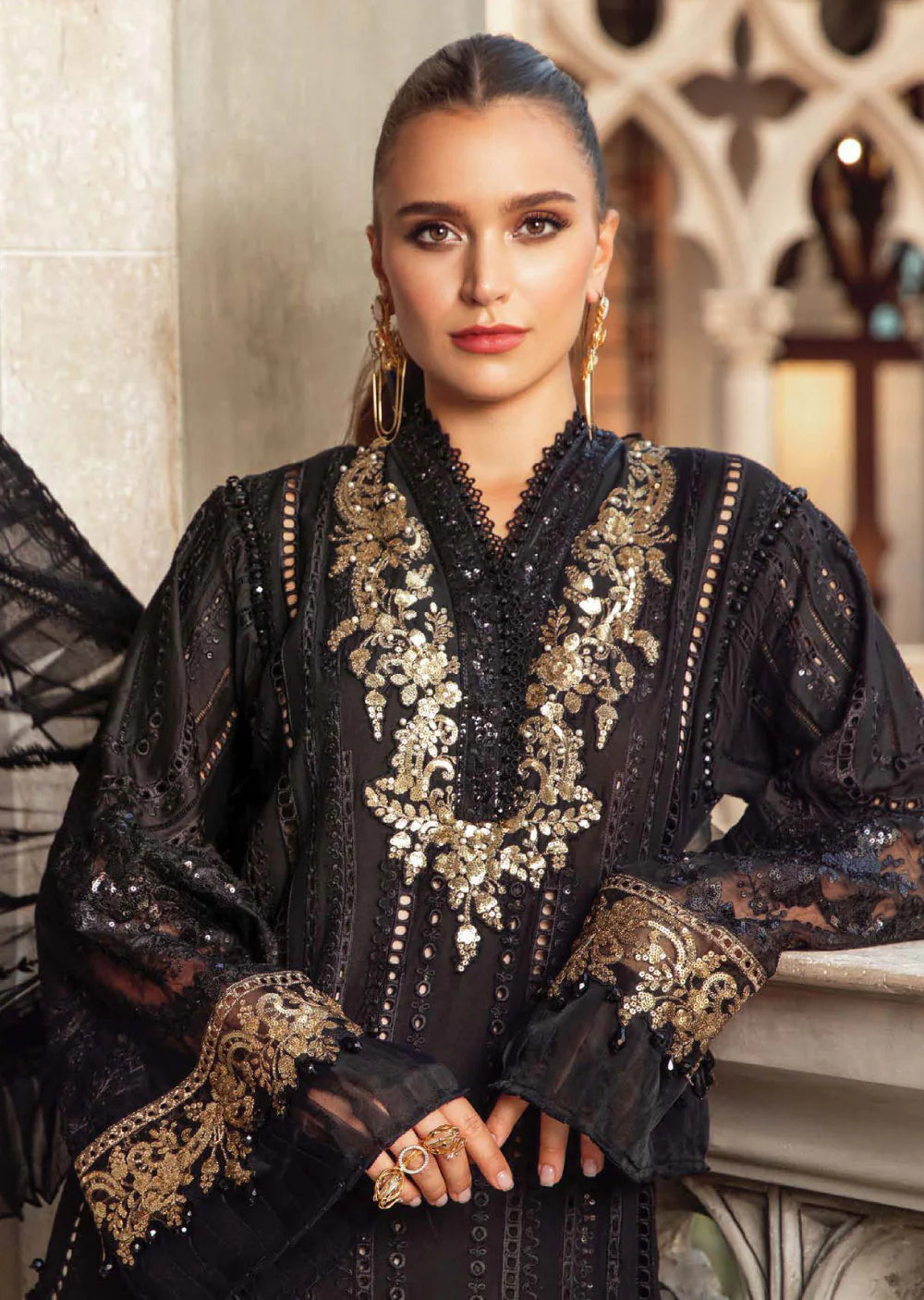 Maria B Black Luxury Lawn Collection Replica