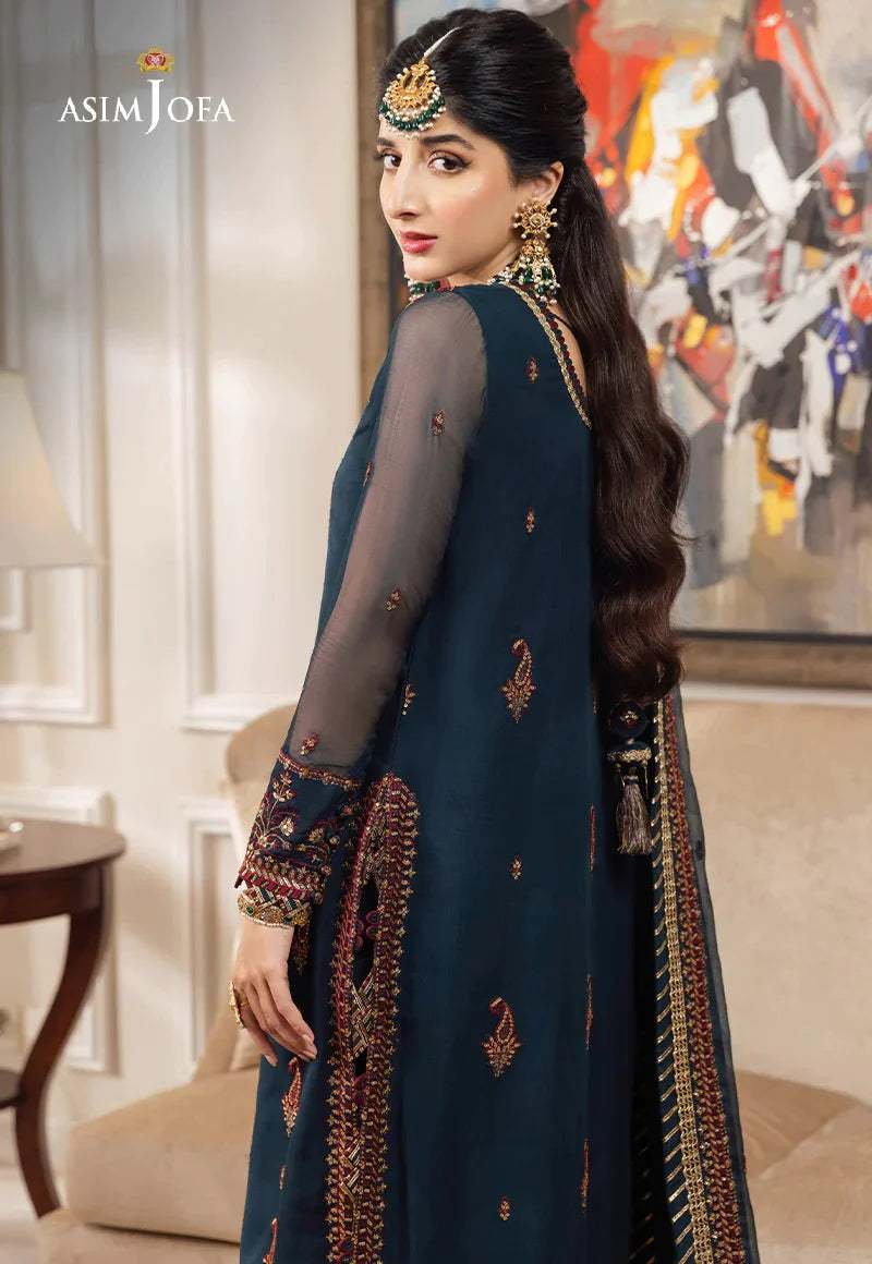 Asim Jofa Navy Blue Formal Collection Organza Replica