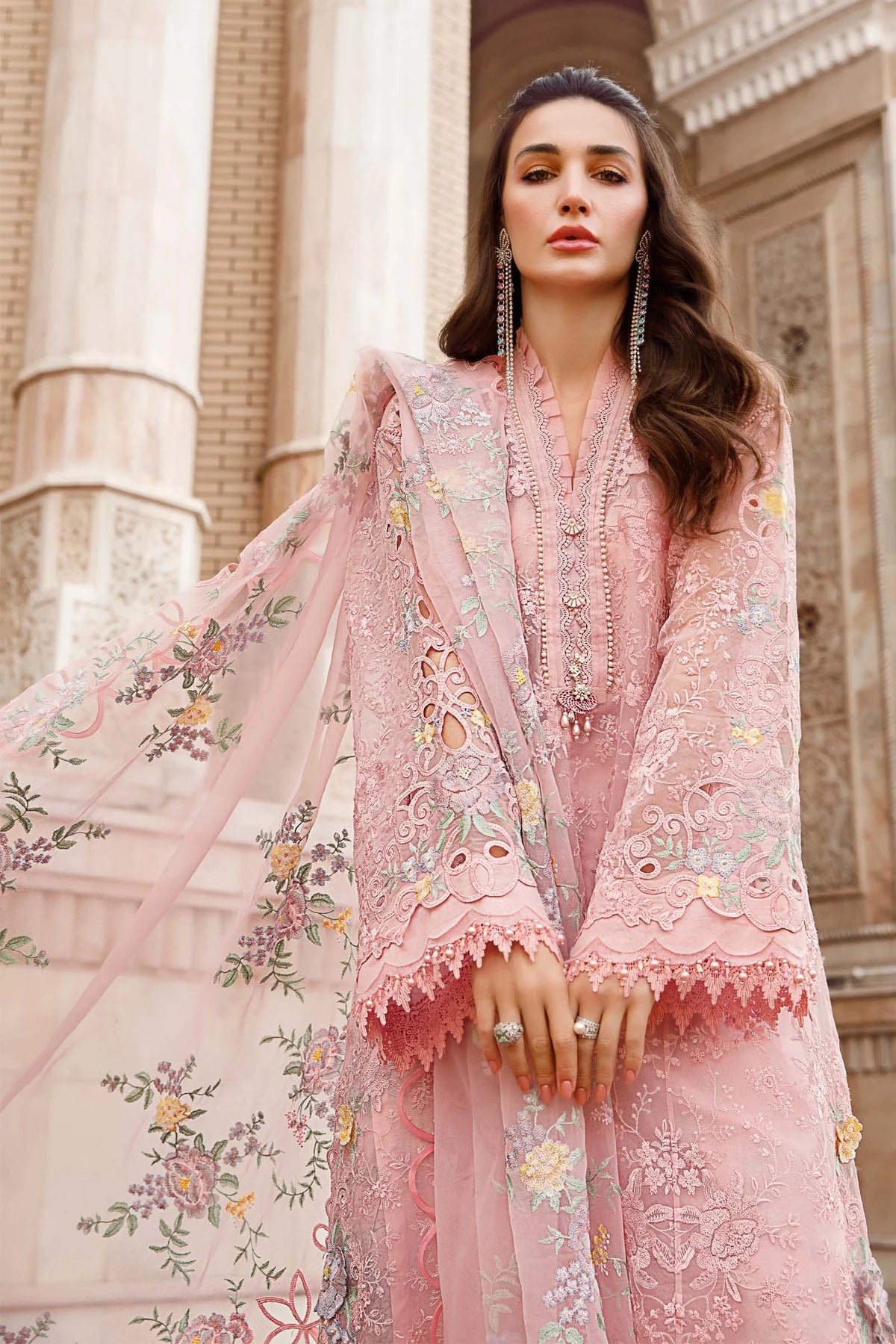 Maria B Pink Organza Luxury Lawn Collection Replica