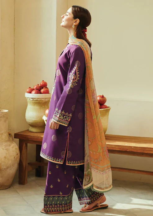 Zara Shahjahan Purple Luxury Lawn Collection Replica