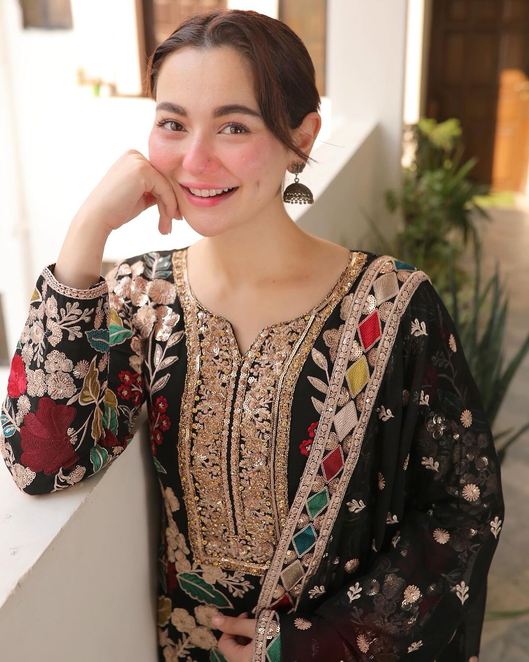 Haseen's Mehnaaz Black Luxury Lawn Collection Replica