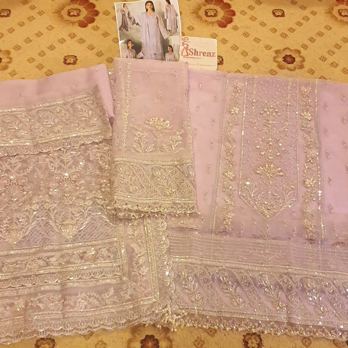 Gulaal Purple Formal Collection Organza Replica