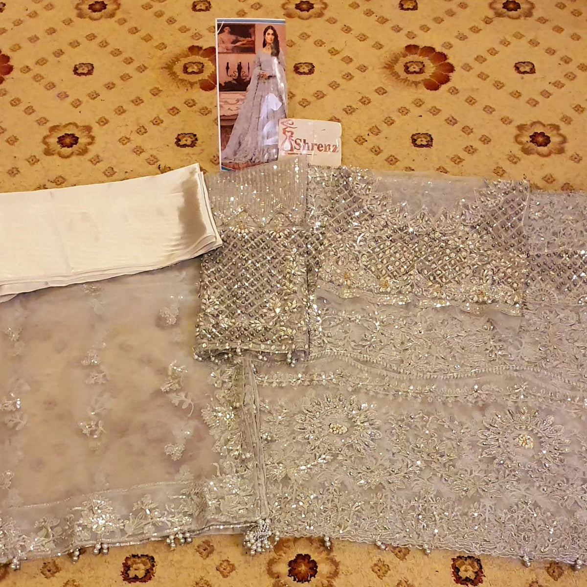 Anaya Grey Bridal Collection Net Replica