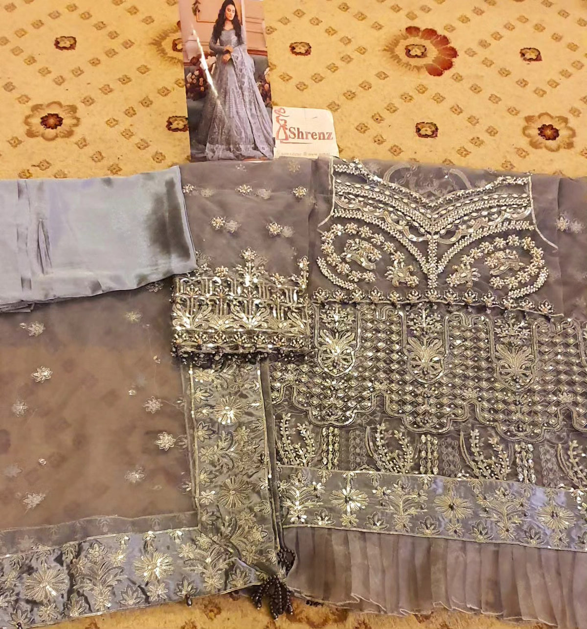 Anaya Grey Bridal Collection Net Replica