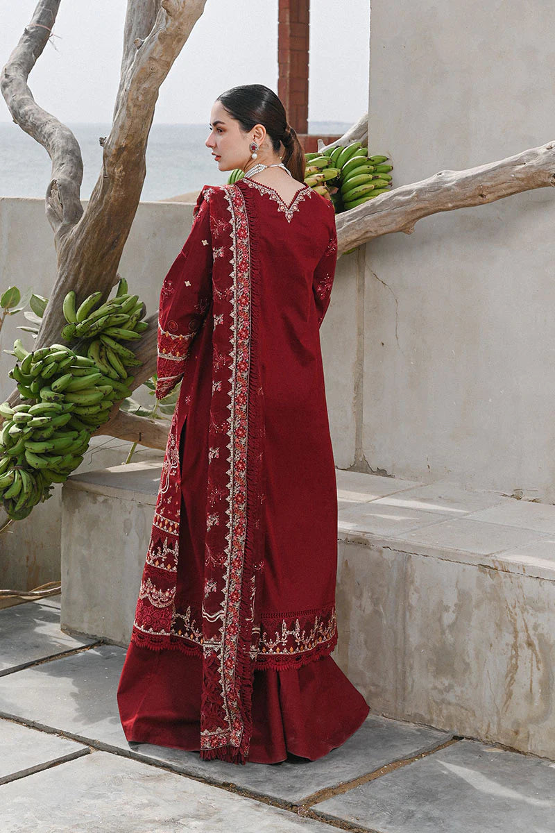 Qalamkar Red Luxury Lawn Collection Replica