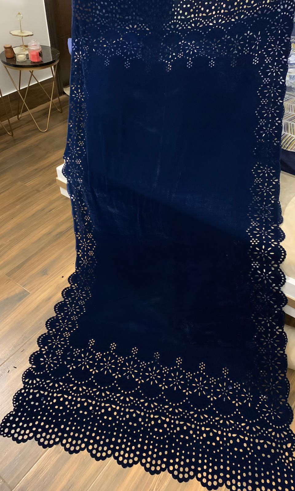 Laser Cutwork Velvet Shawls