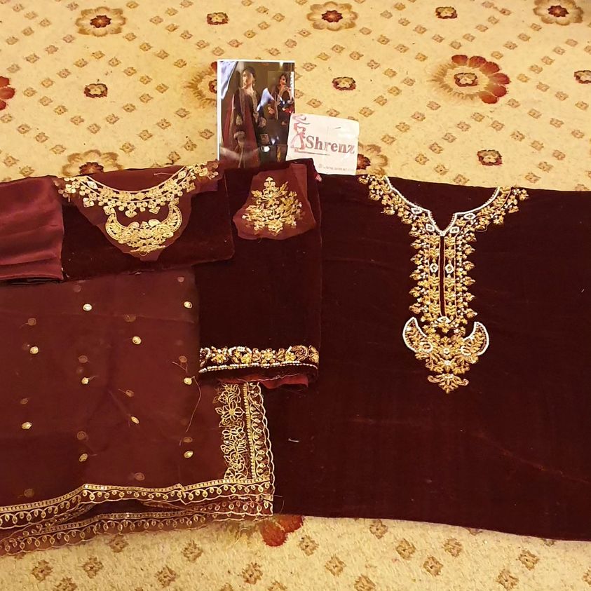 Baroque Maroon Formal Collection Velvet Replica