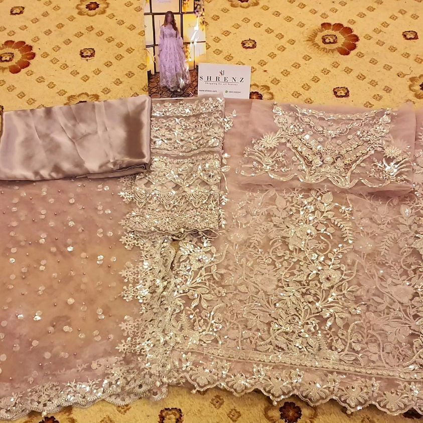 Imrozia Purple Bridal Collection Net Replica