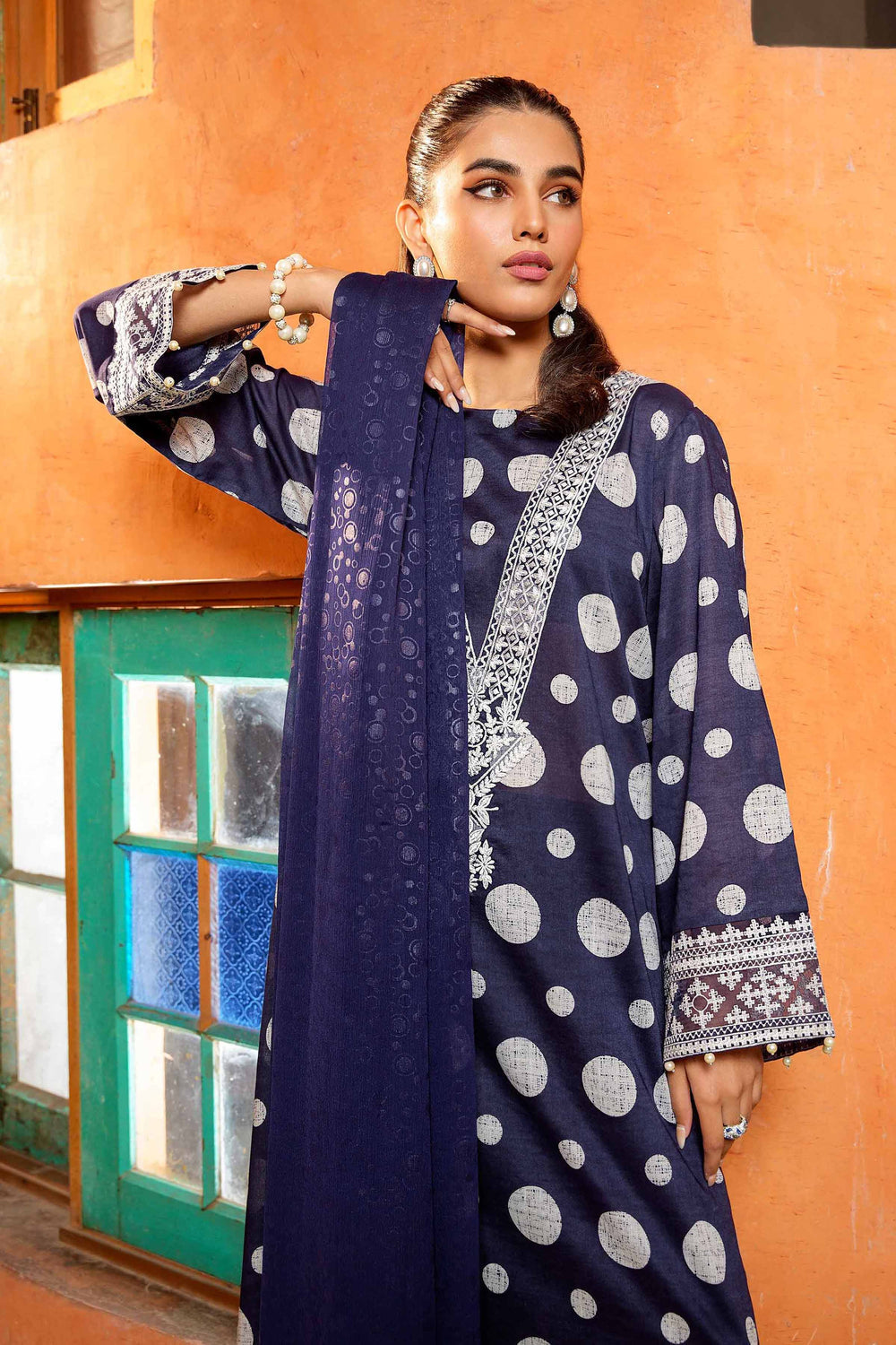 Nishat Linen Blue Printed Lawn Collection Replica