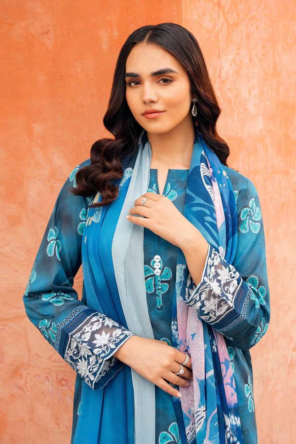 Nishat Linen Blue Printed Lawn Collection Replica