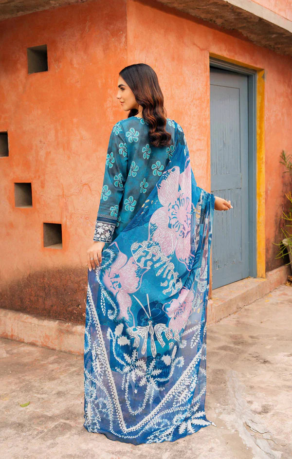 Nishat Linen Blue Printed Lawn Collection Replica