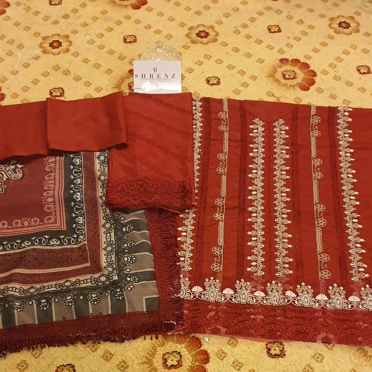 Maria B Maroon Luxury Lawn Collection Replica