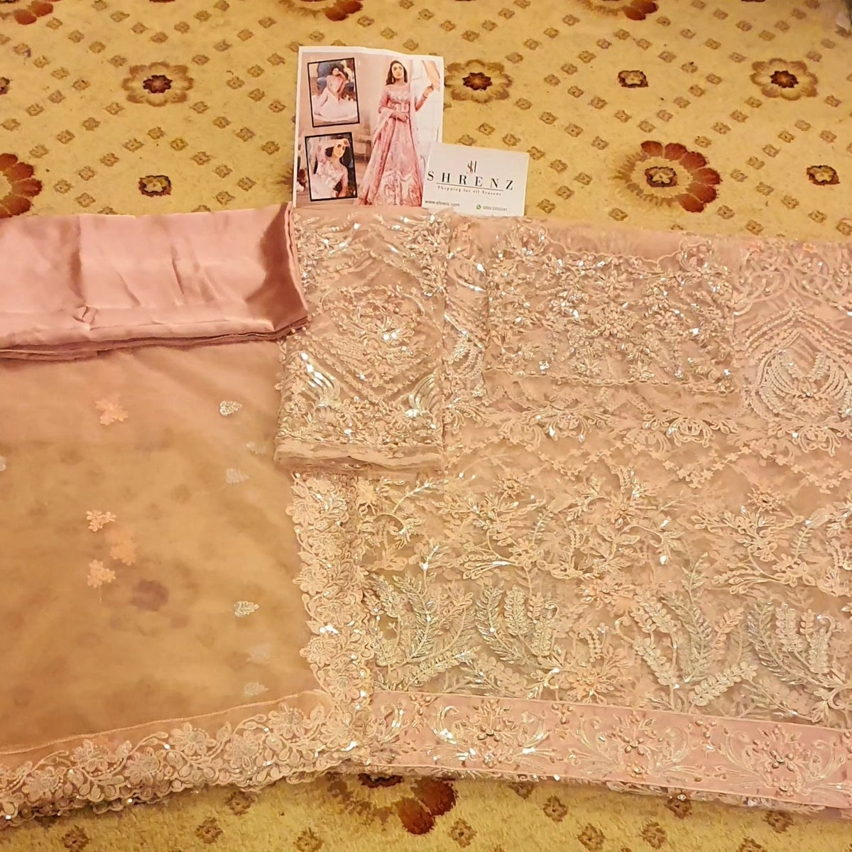 Anaya Exclusive Pink Bridal Collection Net Replica