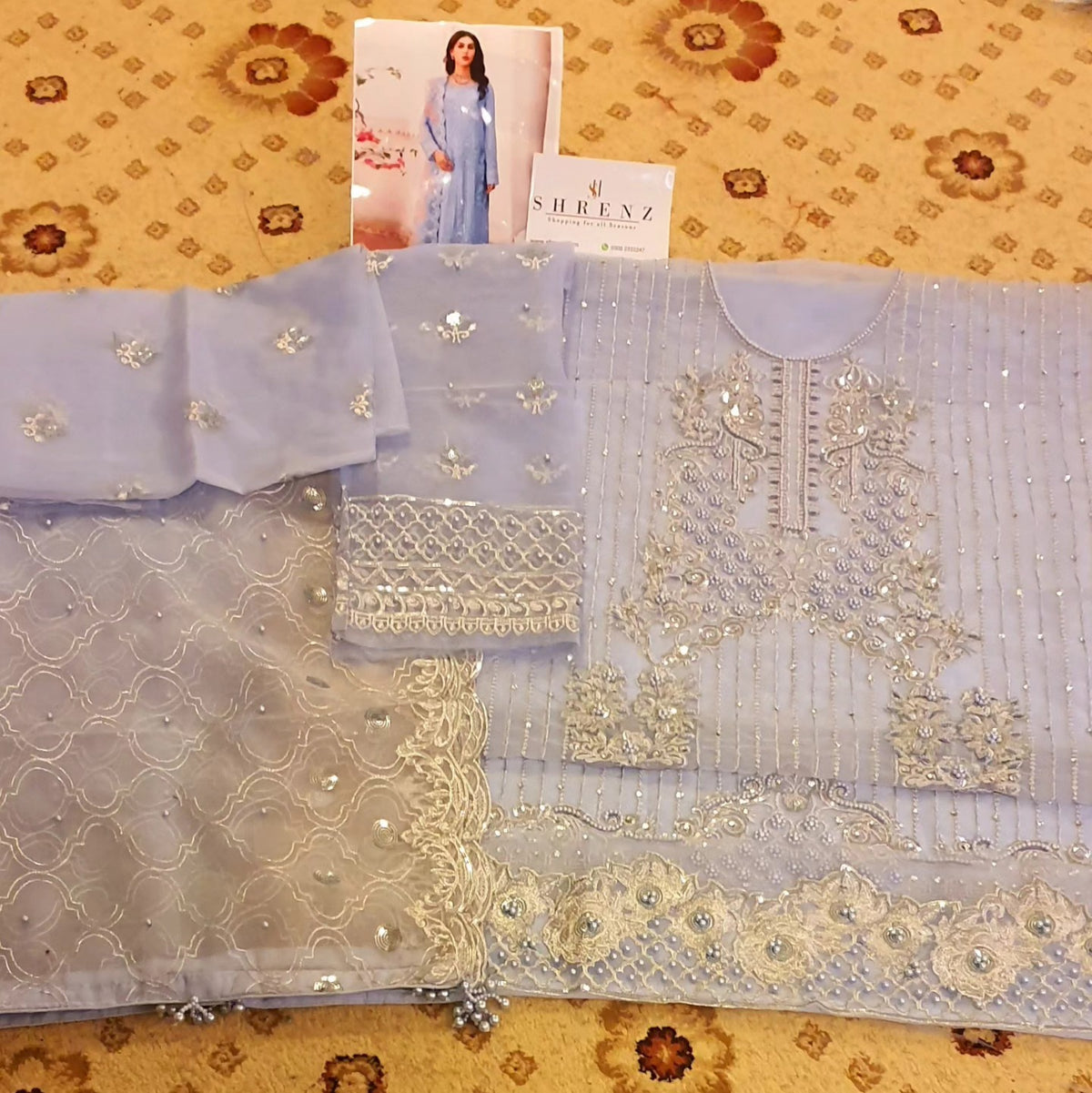 Imrozia Sky Blue Formal Collection Organza Replica