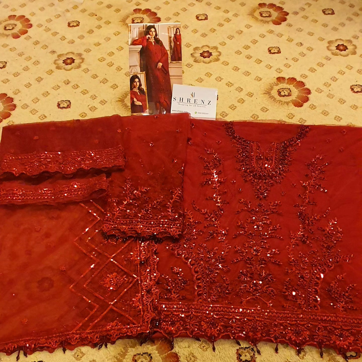 Emaan Adeel Red Formal Collection Net Replica