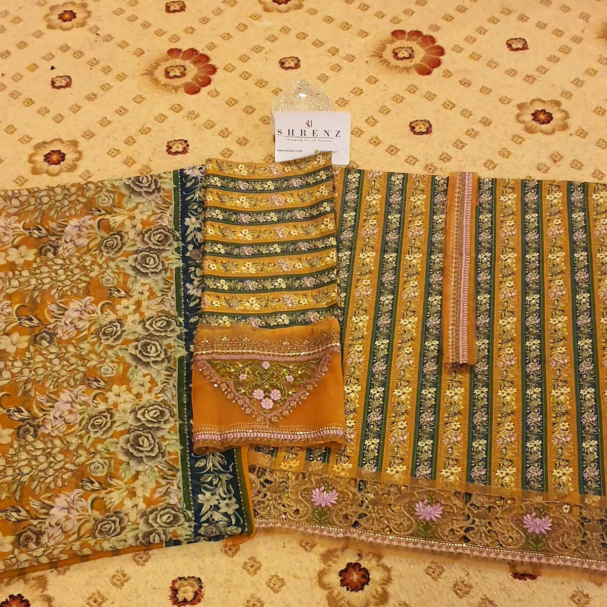 Maria B Mprint Mustard Printed Lawn Collection Replica