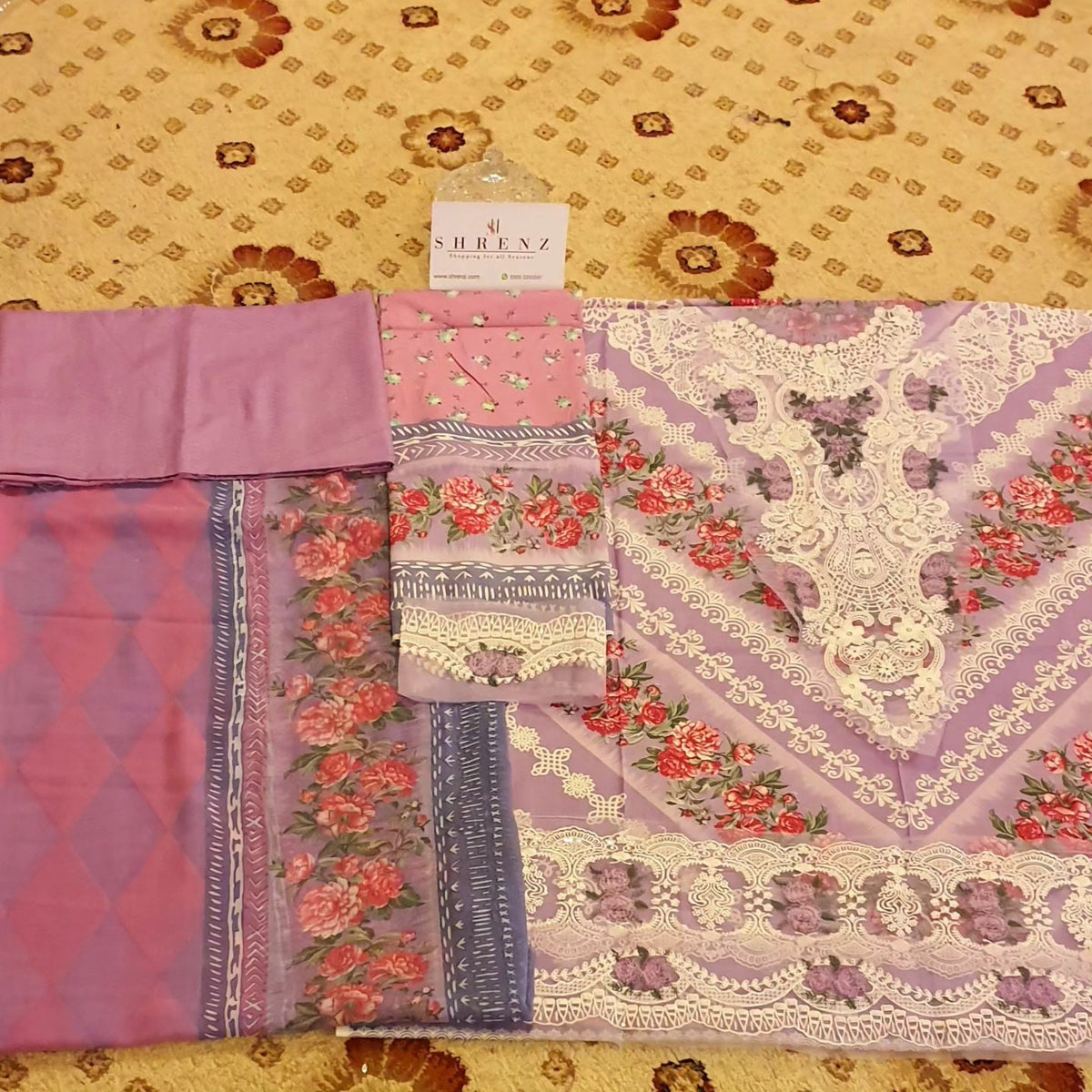 Elaf Purple Luxury Lawn Collection Replica