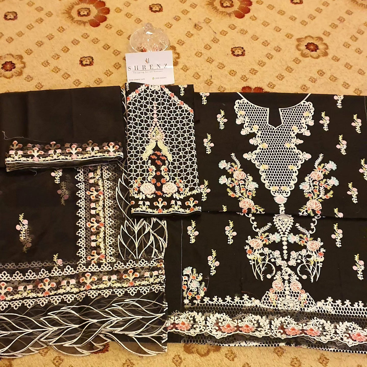 Qalamkar Black Luxury Lawn Collection Replica