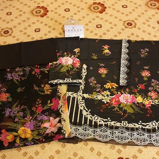 Sana Safinaz Black Printed Lawn Collection Replica