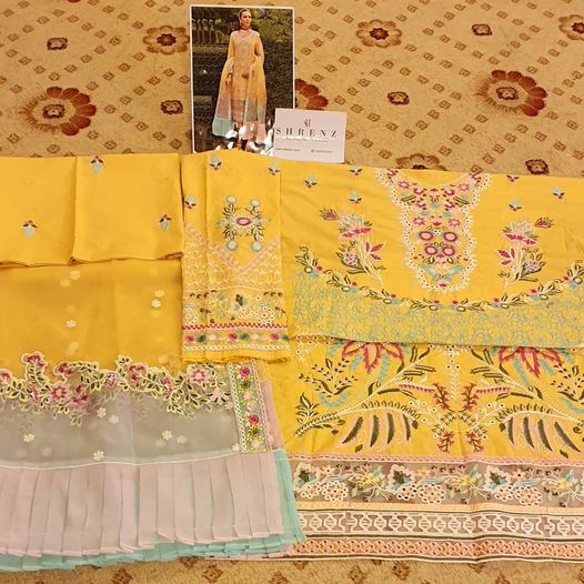 Ramsha Yellow Luxury Lawn Collection Replica