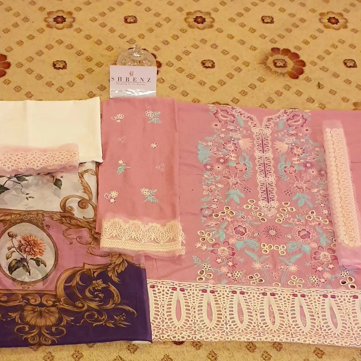 Mushq Pink Luxury Lawn Collection Replica