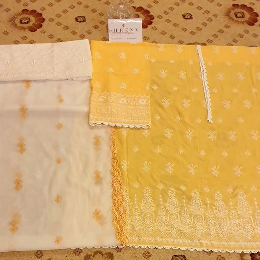 Shrenz Yellow Luxury Lawn Collection