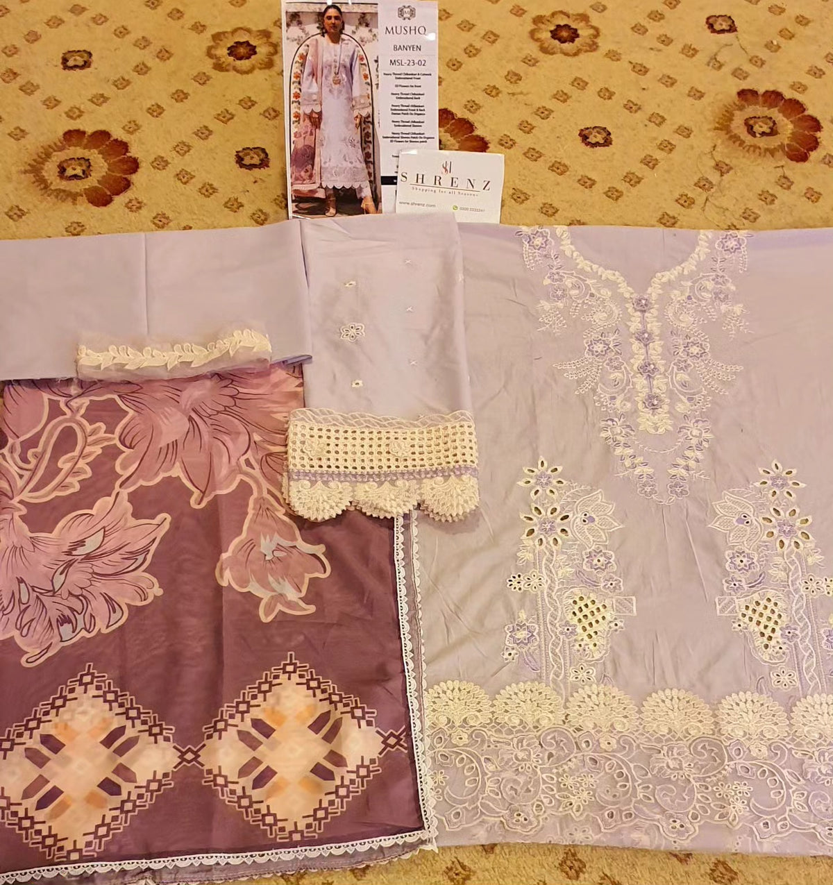 Mushq Mauve Luxury Lawn Collection Replica