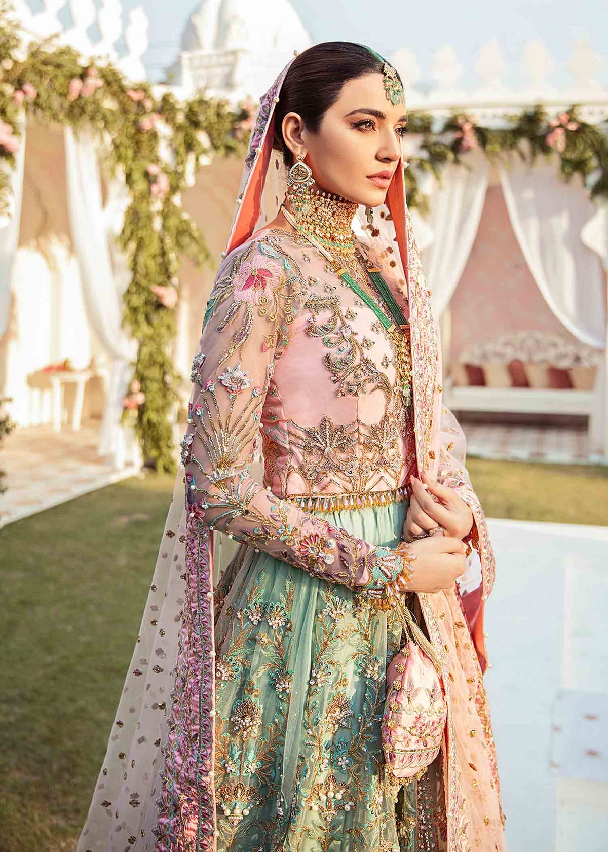 Gulaal Sea Green Bridal Collection Net Maxi Replica