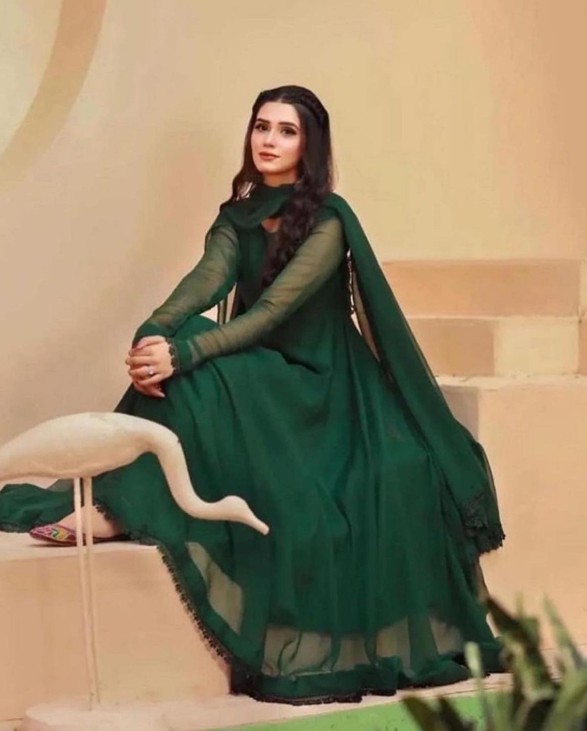 Shrenz Stitched Chiffon Pret Collection Frock