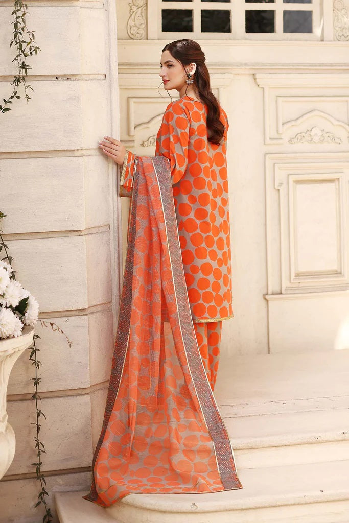 Charizma Orange Swiss Luxury Lawn Collection Replica