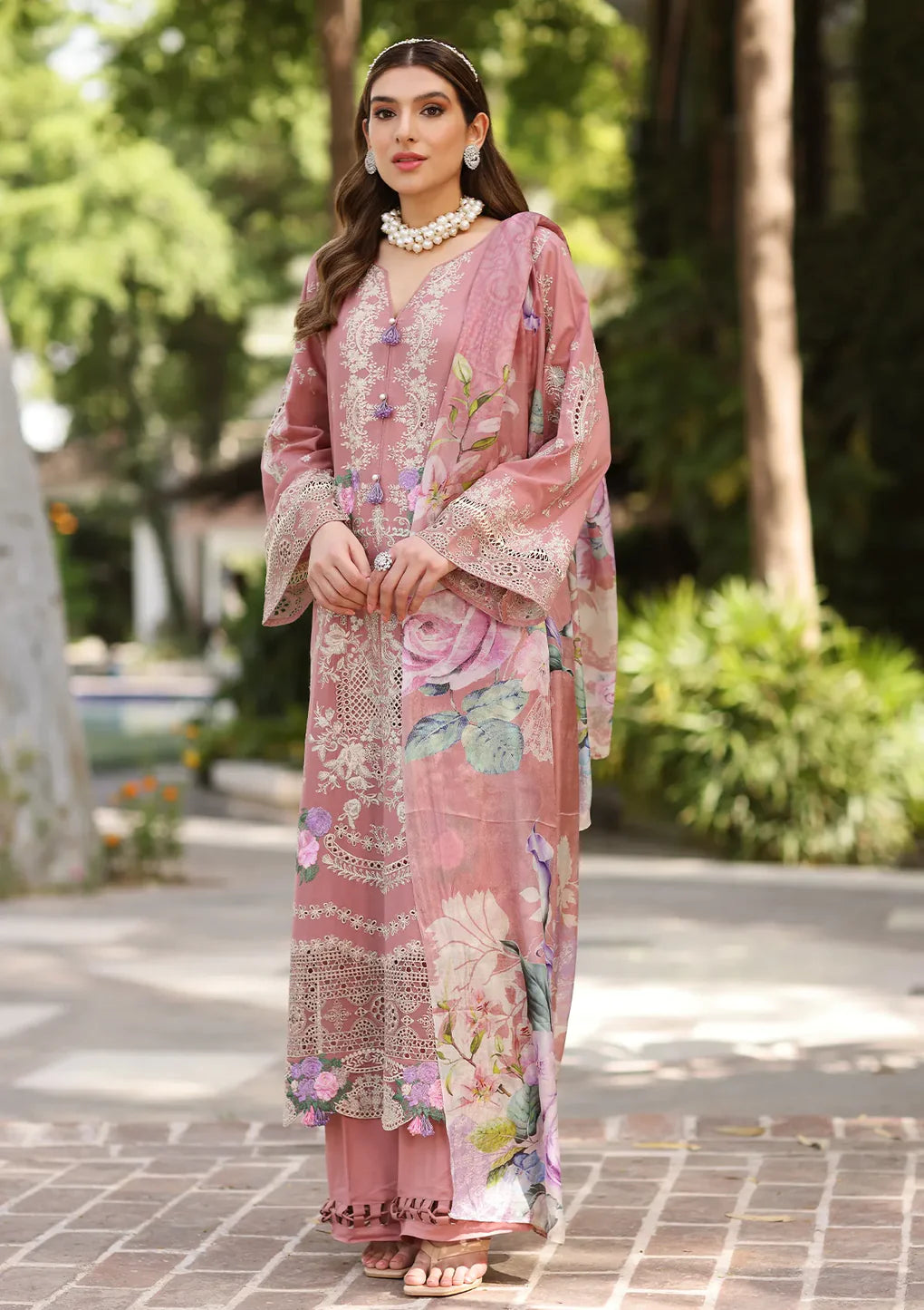 Elaf Peach Luxury Lawn Collection Replica