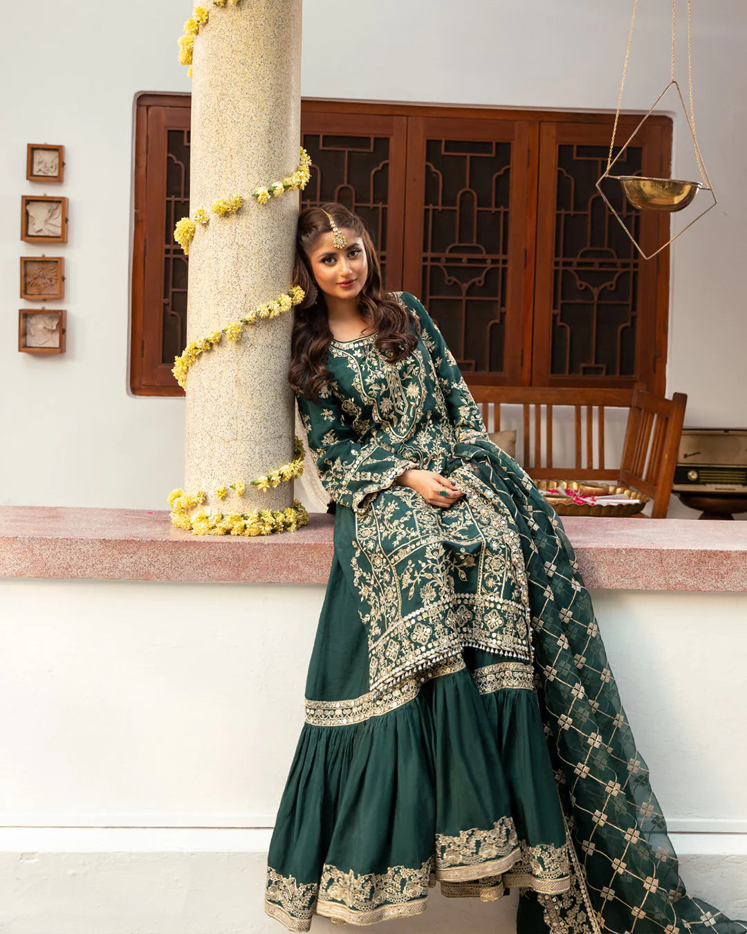 Faiza Saqlain Green Formal Collection Organza Replica