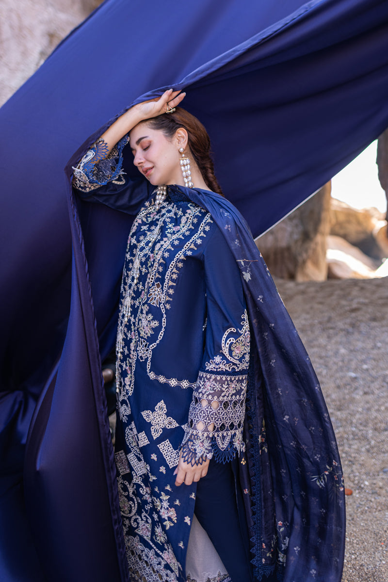 Qalamkar Blue Luxury Lawn Collection Replica