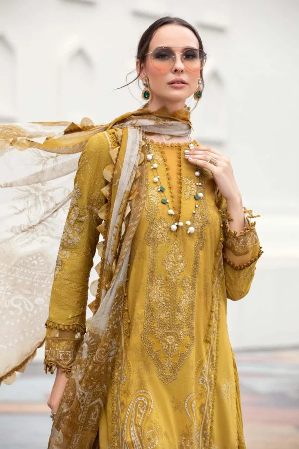 Maria B MPrint Mustard Luxury Lawn Collection Replica