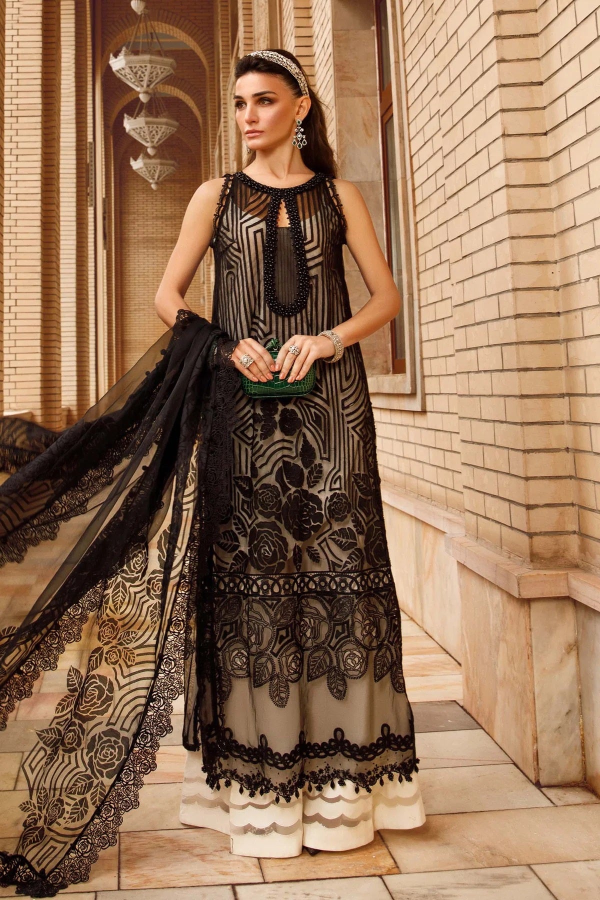 Maria B Exclusive Black Lawn Collection Replica