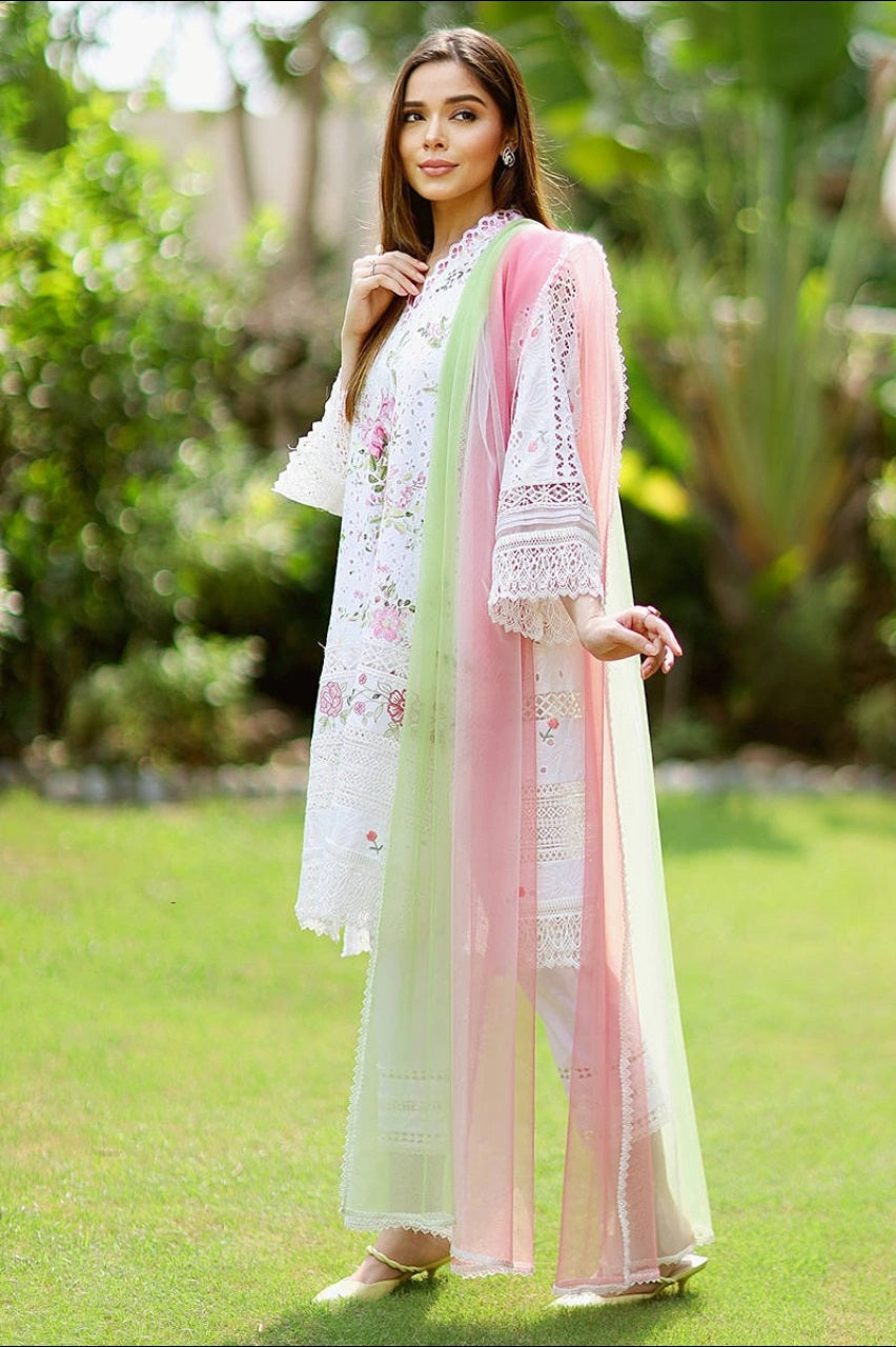 Farida Hasan White Luxury Lawn Collection Replica