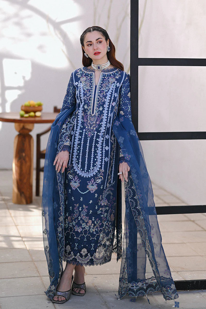 Qalamkar Blue Luxury Lawn Collection Replica