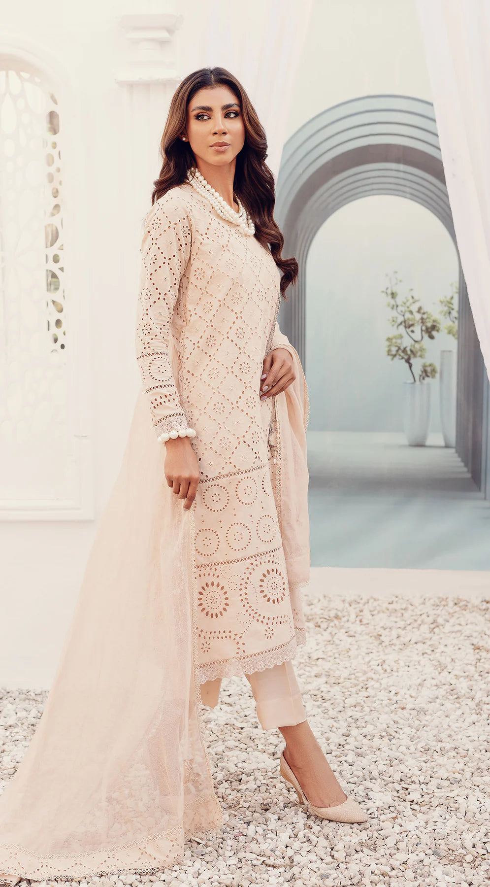 Sabeen Abbas Off-White Luxury Lawn Collection Replica