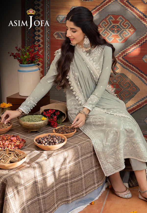 Asim Jofa Pistachio Formal Collection Chiffon Replica