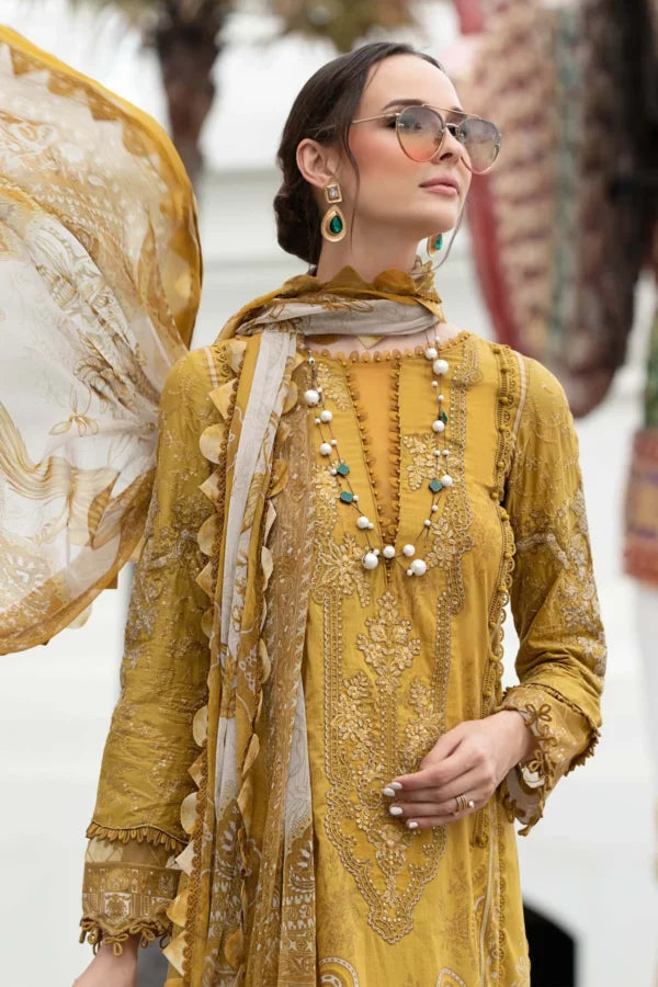 Maria B MPrint Mustard Luxury Lawn Collection Replica