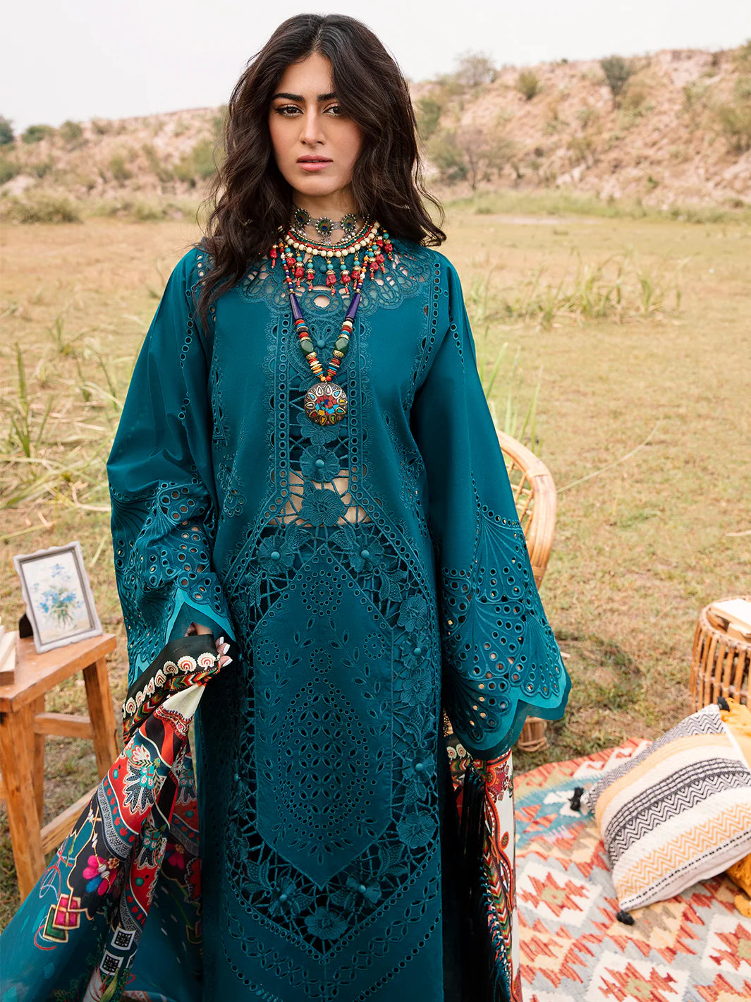 Bin Ilyas Blue Luxury Lawn Collection Replica