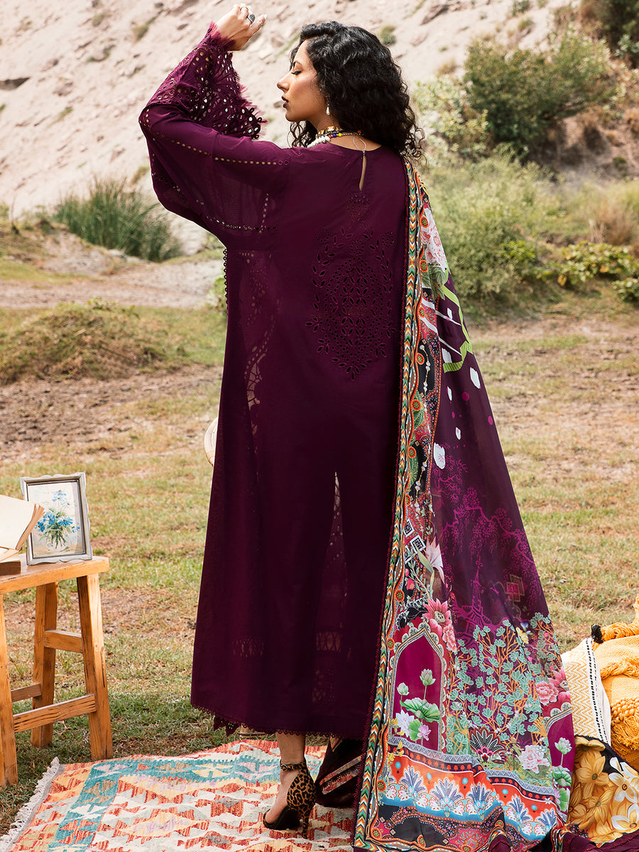 Bin Ilyas Maroon Lawn Collection Replica