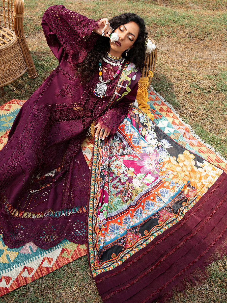 Bin Ilyas Maroon Lawn Collection Replica