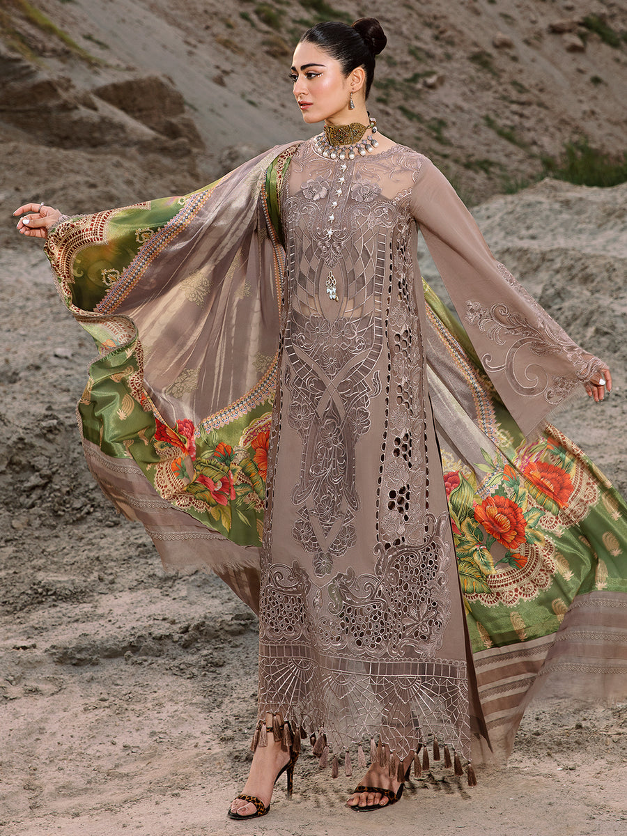 Bin Ilyas Brown Luxury Chikankari Lawn Collection Replica