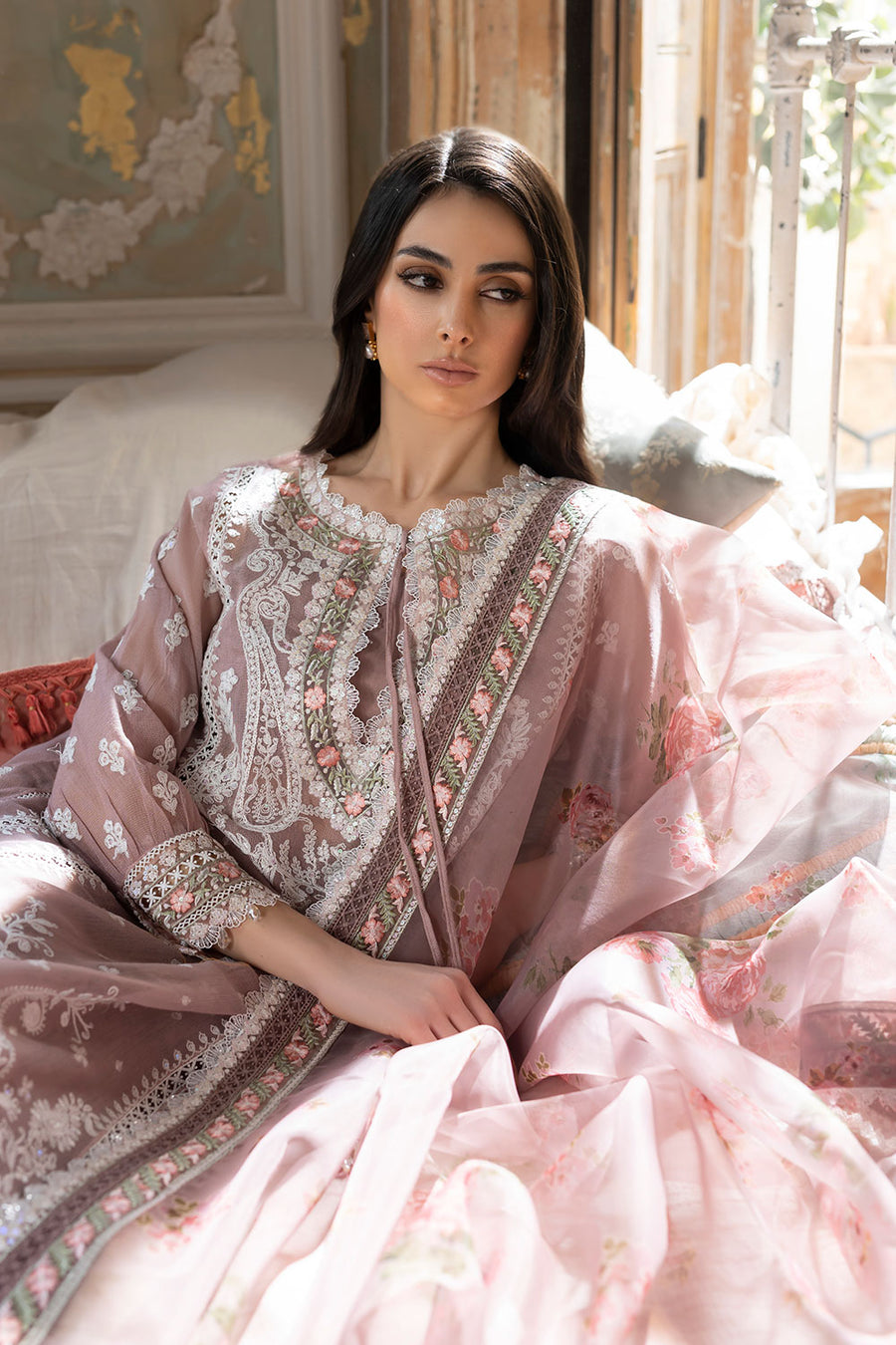 Sobia Nazir Pink Luxury Lawn Collection Replica