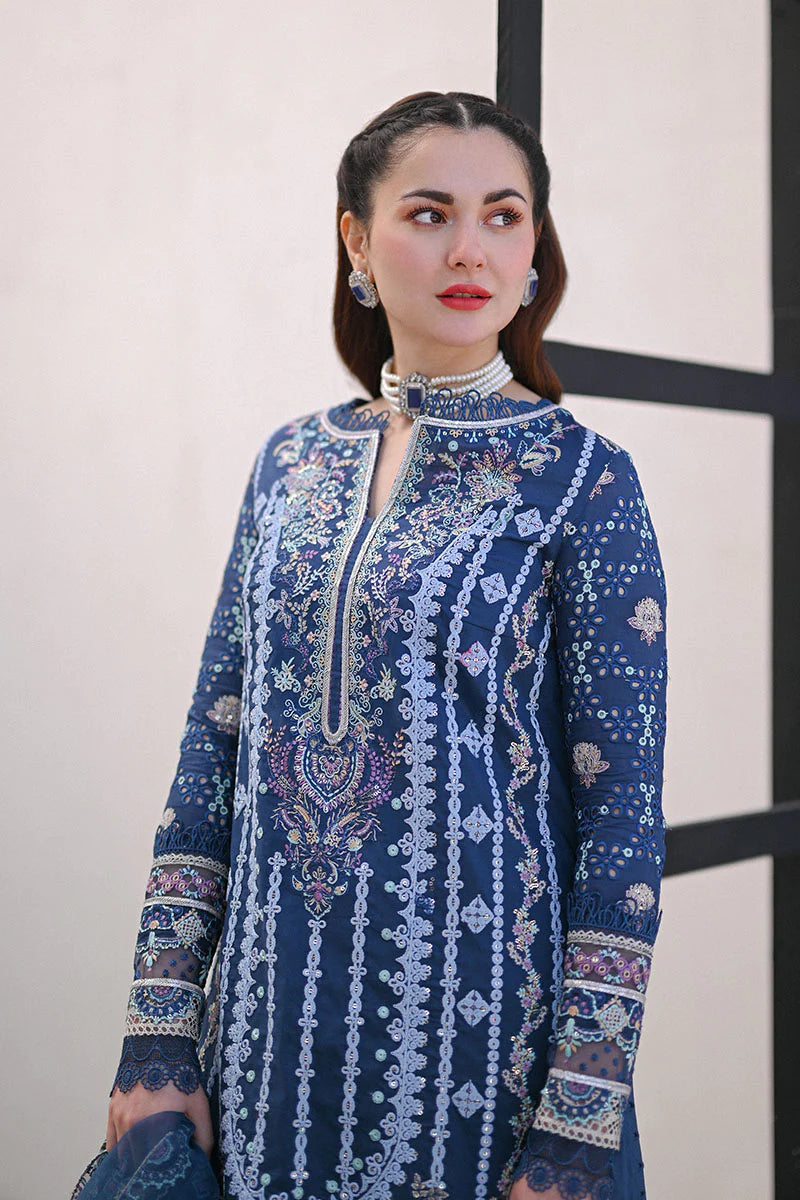 Qalamkar Blue Luxury Lawn Collection Replica