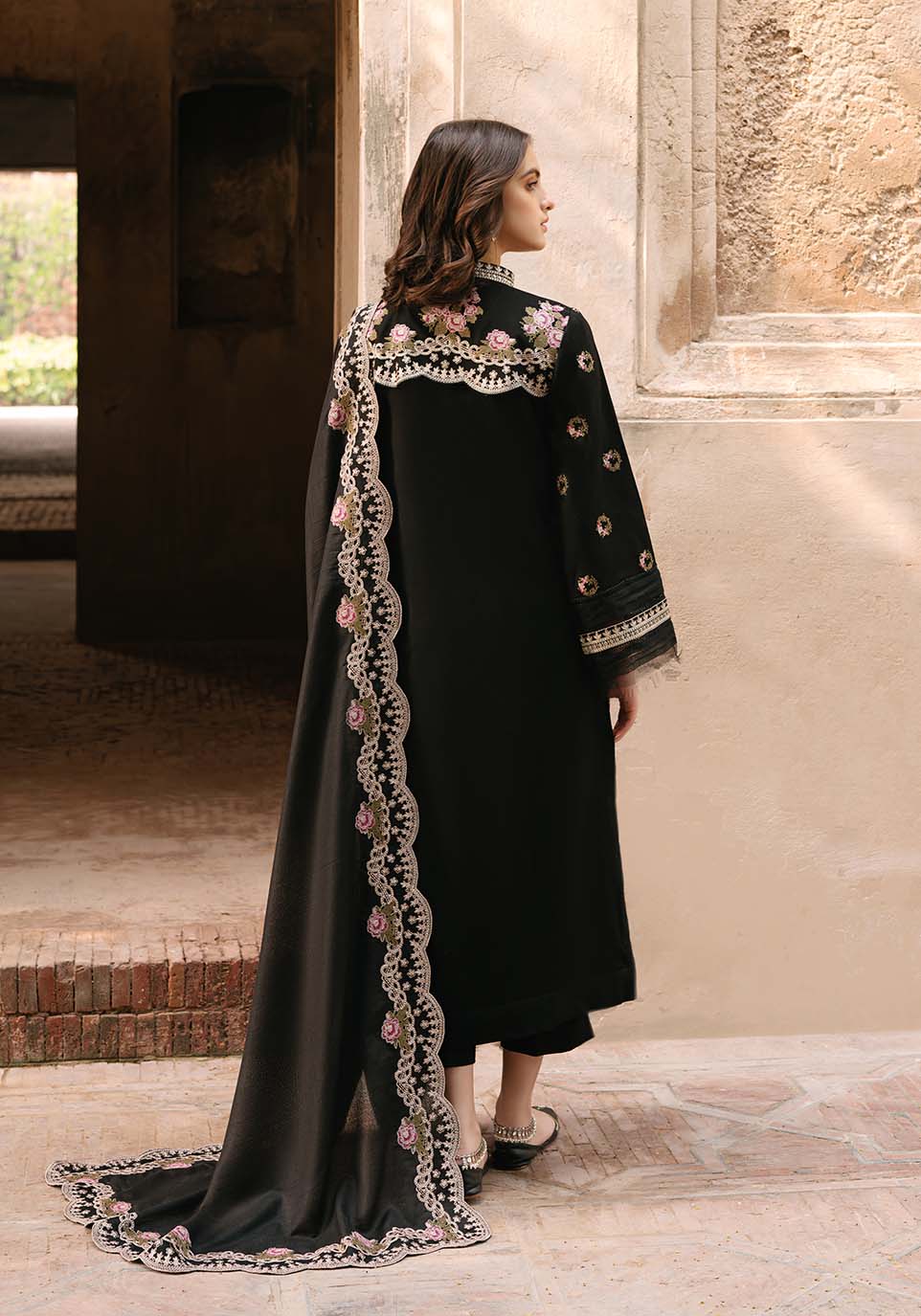 Zarqash Black Luxury Lawn Collection Replica