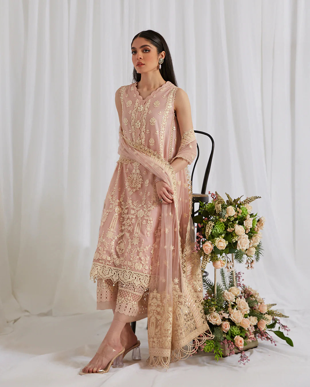 Faiza Saqlain Pink Luxury Lawn Collection Replica