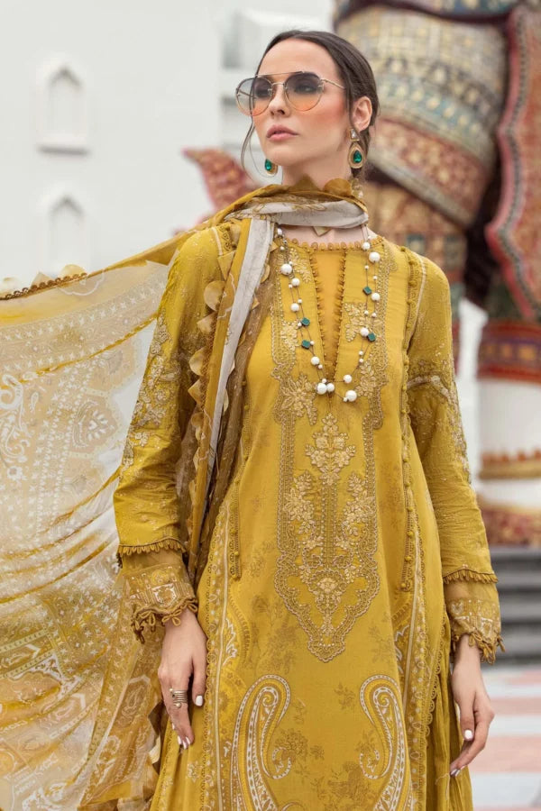 Maria B MPrint Mustard Luxury Lawn Collection Replica